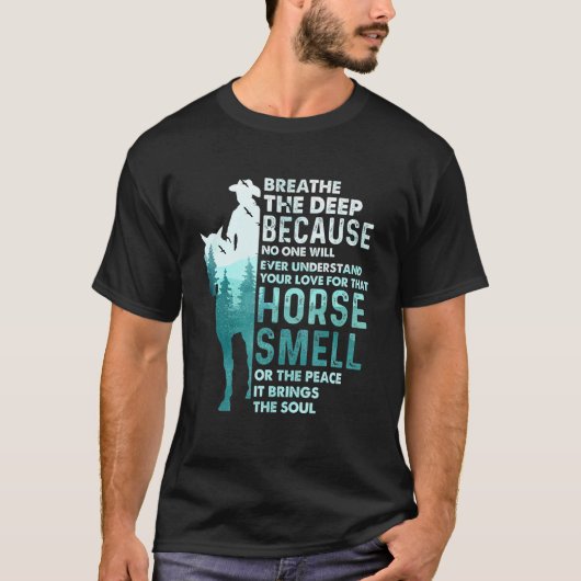 馬のにおいが好き 馬術 乗馬 Tシャツ (正面)