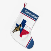 馬ののどの革を持つテキサス州の西部の女性のカーボーイ スモールクリスマスストッキング (正面 (吊り時))