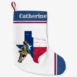 馬ののどの革を持つテキサス州の西部の女性のカーボーイ スモールクリスマスストッキング