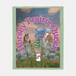 馬のようなプレーリーの女王 フリースブランケット