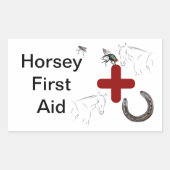 馬のような応急処置 長方形シール (正面)