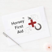 馬のような応急処置 長方形シール (封筒)