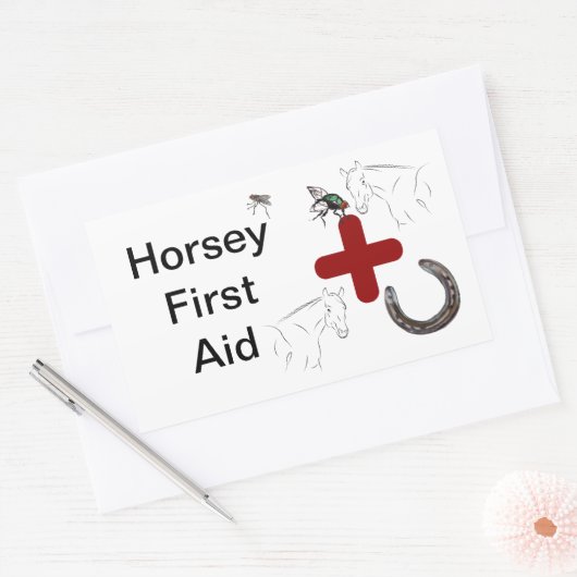 馬のような応急処置 長方形シール (封筒)