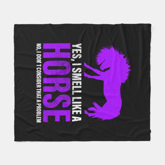 馬のような臭いは問題ではない フリースブランケット (正面(横))