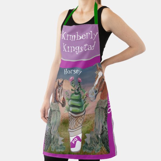 馬のような草原の女王、草とティストのかわいいコーン エプロン (インサイチュ)