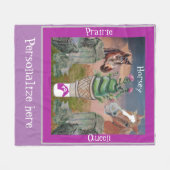 馬のような草原の女王、草とティストのかわいいコーン フリースブランケット (正面(横))