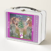 馬のような草原の女王、草とティストのかわいいコーン メタルランチボックス (正面)