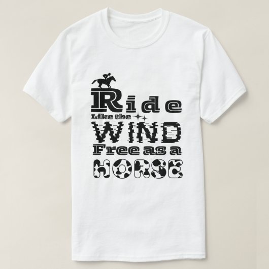 馬のように風に乗る Tシャツ (デザイン正面)