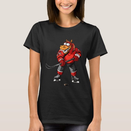 馬のアイスホッケー Tシャツ (正面)