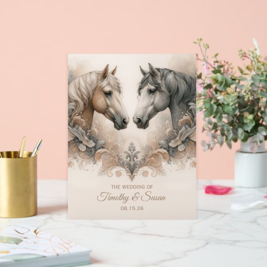 馬のアクリル結婚の看板を愛する アクリルサイン (ウェディング)