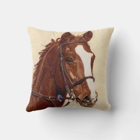 馬のアメリカ人のMoJoの美しい純血種の枕 クッション (裏面)