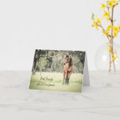 馬のアラビア語のメッセージのカスタム同情カードの喪失 カード (黄色い花)