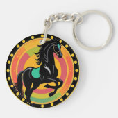 🐴 馬のアートのギフト - 毎日使える 🐴 キーホルダー (裏面)