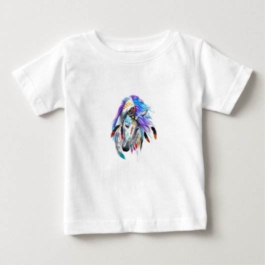 馬のアートTシャツ ベビーTシャツ (正面)