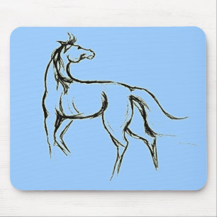 馬のイラストレーションのマウスパッド マウスパッド