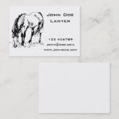 馬のイラストレーションを牧草を食べること 名刺 (正面/裏面)