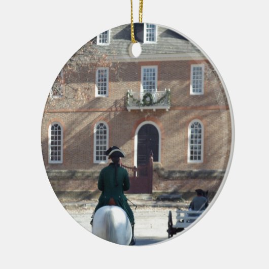 馬のウィリアムズバーグの植民地人 セラミックオーナメント (左)