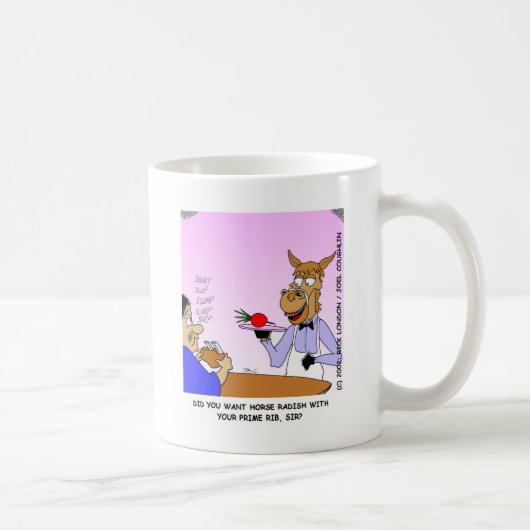 馬のウェイターの面白いキャラクターTシャツ&ギフト コーヒーマグカップ (右)