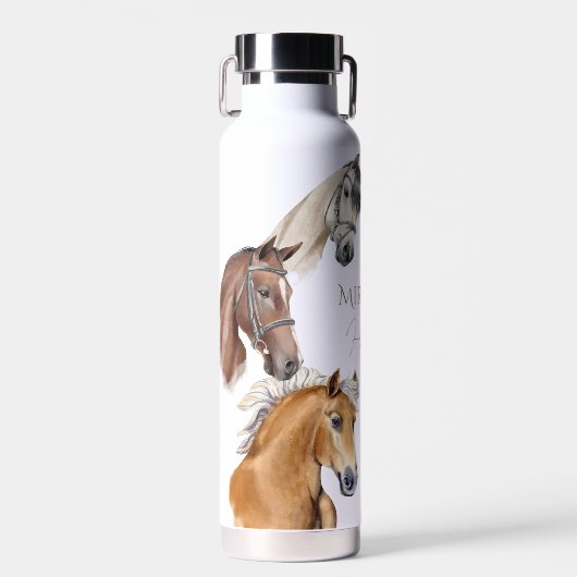 馬のエレガントな誕生日パーティギフト ウォーターボトル (正面)