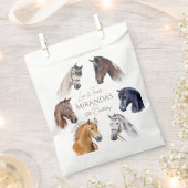 馬のエレガントな誕生日パーティー フェイバーバッグ (クリップ留めされた状態)