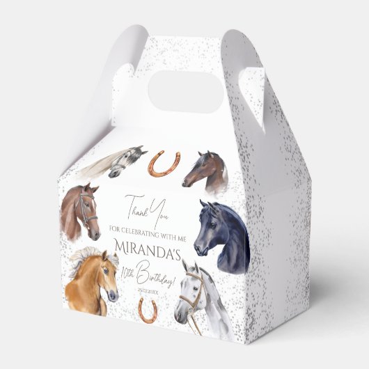馬のエレガントな誕生日パーティー フェイバーボックス (裏面サイド)