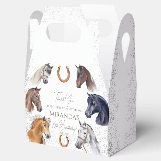 馬のエレガントな誕生日パーティー フェイバーボックス (オープン)
