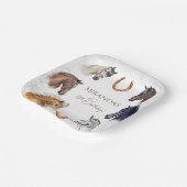 馬のエレガントな誕生日パーティー ペーパープレート (傾斜あり)