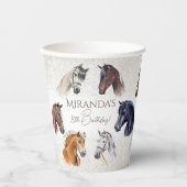 馬のエレガントな誕生日パーティー 紙コップ (正面)