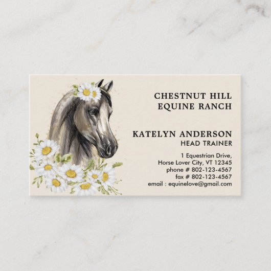 馬のエレガントフローラをカスタマイズウマ科のする 名刺 (正面)