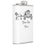 馬のエレガント結婚描ワゴンのモノグラム フラスク (右)