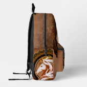 馬のエレガント頭は花で飾られた。 プリントバックパック (左)