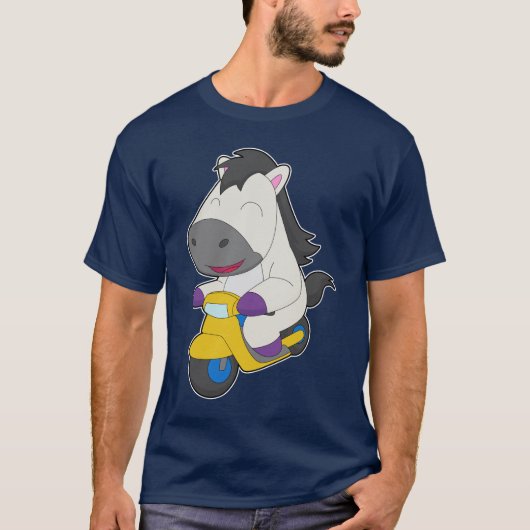 馬のオートバイ Tシャツ (正面)