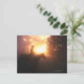 馬のカウボーイのシルエット ポストカード (スタンド正面)