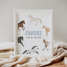 馬のカウボーイの乗馬の誕生日プレゼントの看板 ポスター