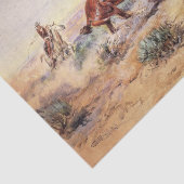 馬のカウボーイズ投げ縄で狼をロープ 薄葉紙 (詳細)