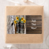 馬のカウボーイブーツひまわり ラベル (インサイチュ)