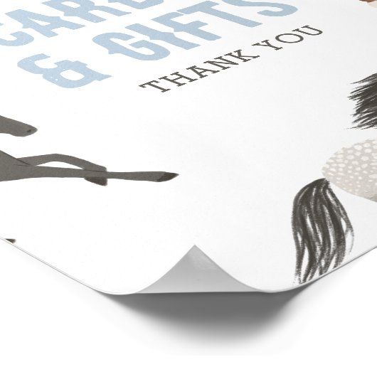 馬のカウボーイ馬術の誕生日カードとギフト ポスター (角)