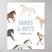 馬のカウボーイ馬術の誕生日カードとギフト ポスター (正面)