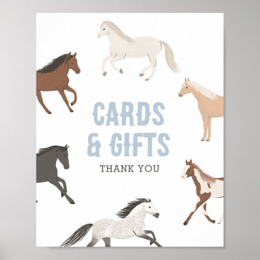 馬のカウボーイ馬術の誕生日カードとギフト ポスター (正面)