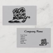 馬のカウボーイ・ブーツの名刺 名刺 (正面/裏面)