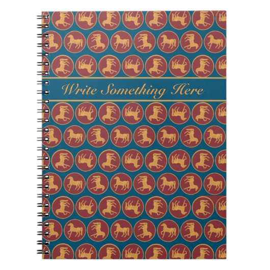 馬のカスタムスパイラルノートのシックな年 ノートブック (正面)