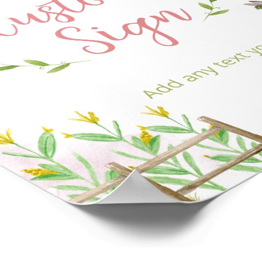 馬のカスタム誕生日パーティの編集可能な誕生日のサイン ポスター (角)