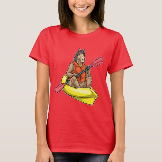 馬のカヤックパドル Tシャツ (正面)