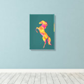 馬のカラフルシルエットフレイムの抽象芸術エレガント キャンバスプリント (インサイチュ (ウッドフロア))