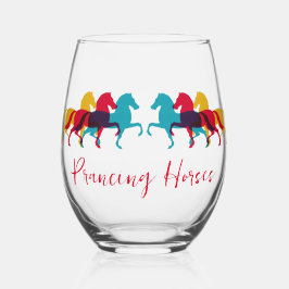 馬のカラフルワイングラスを突く ステムなしワイングラス