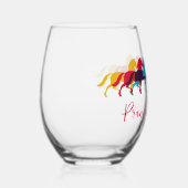 馬のカラフルワイングラスを突く ステムなしワイングラス (右)