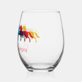 馬のカラフルワイングラスを突く ステムなしワイングラス (左)