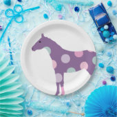 馬のカラフル柄 ペーパープレート (パーティー)