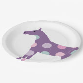 馬のカラフル柄 ペーパープレート (アングル)