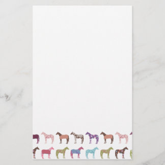 馬のカラフル柄 便箋